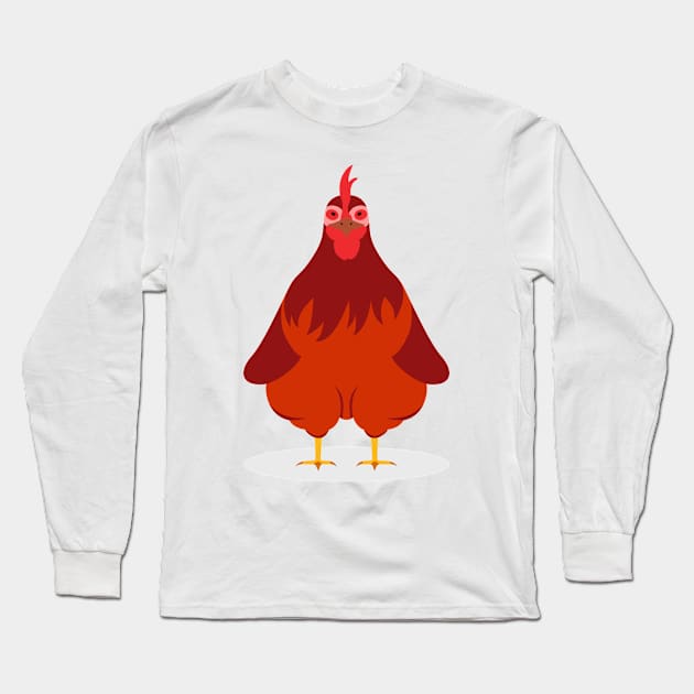 A Cute Chicken Long Sleeve T-Shirt by iswenyi Art